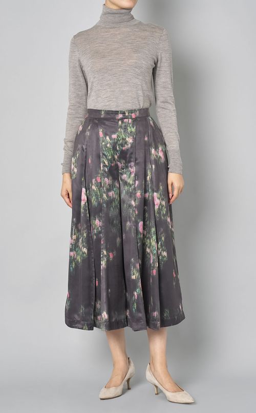 カメリアプリントフレアパンツスカート