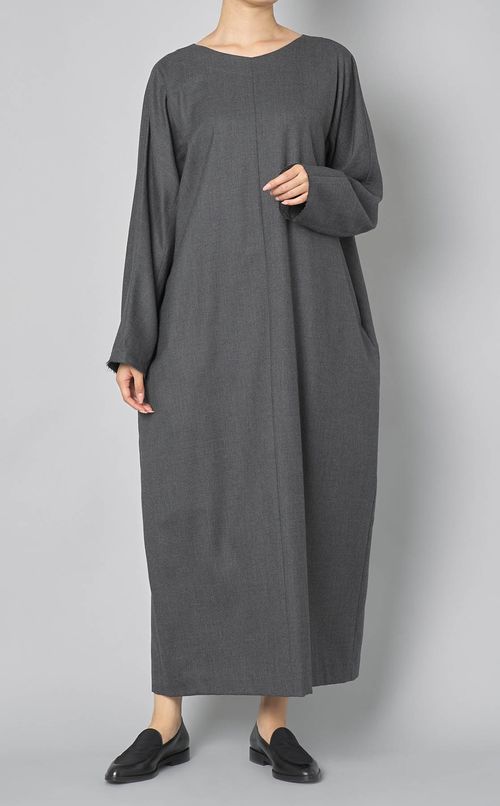 ウールサキソニーオープンバックドレス