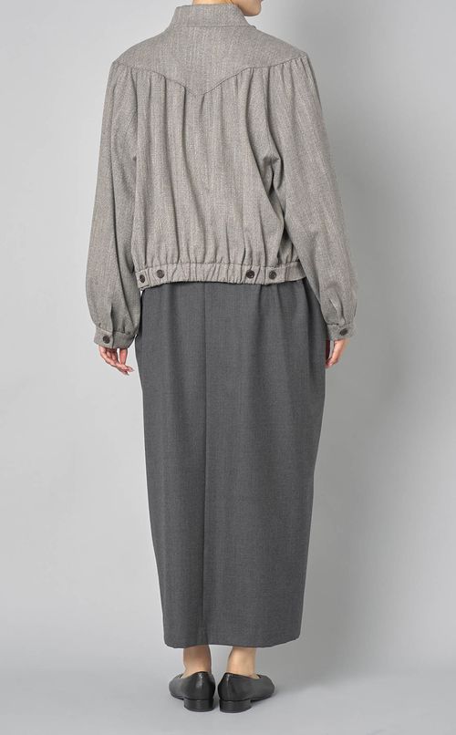 ウールツイードギャザーブルゾン