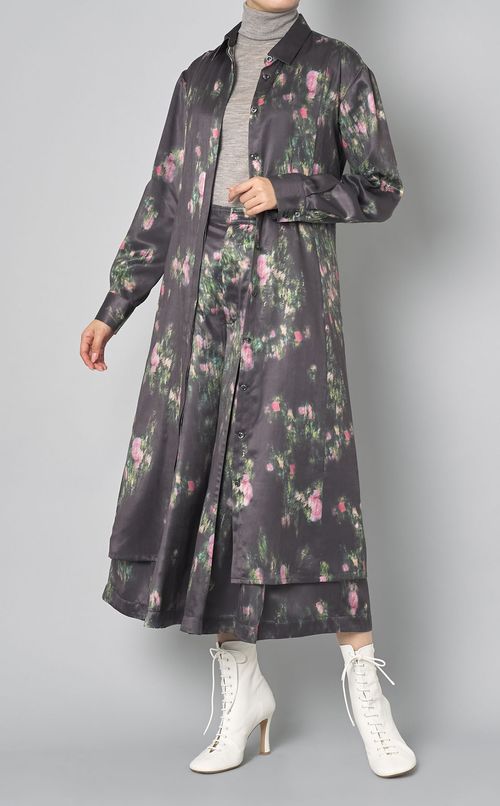 カメリアプリントフレアパンツスカート