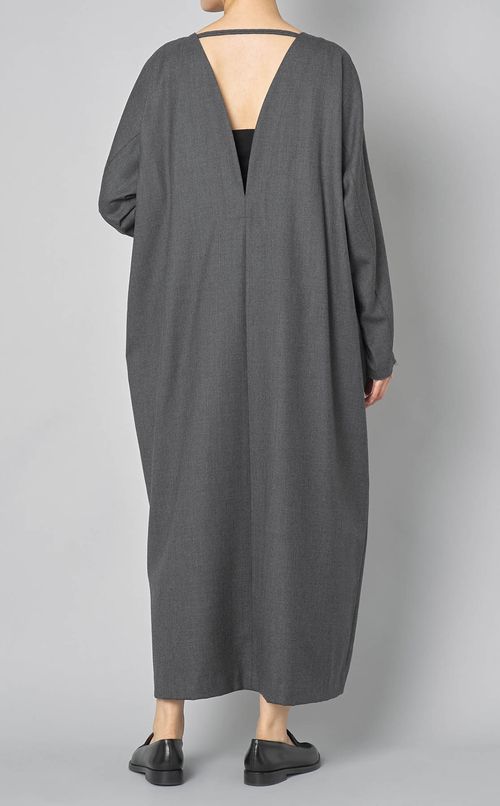 ウールサキソニーオープンバックドレス