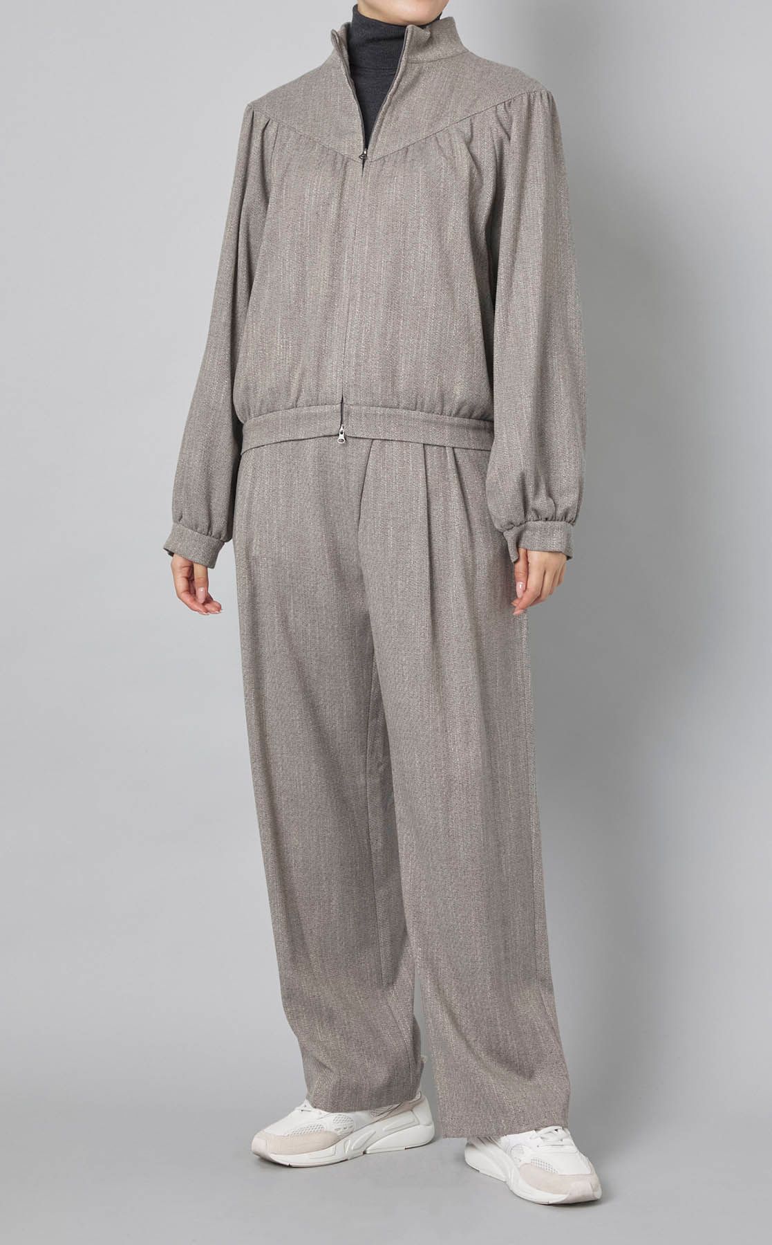 AMOMENTO｜ウールツイードギャザーブルゾン