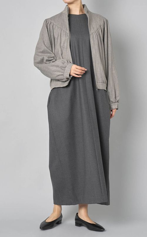 ウールサキソニーオープンバックドレス