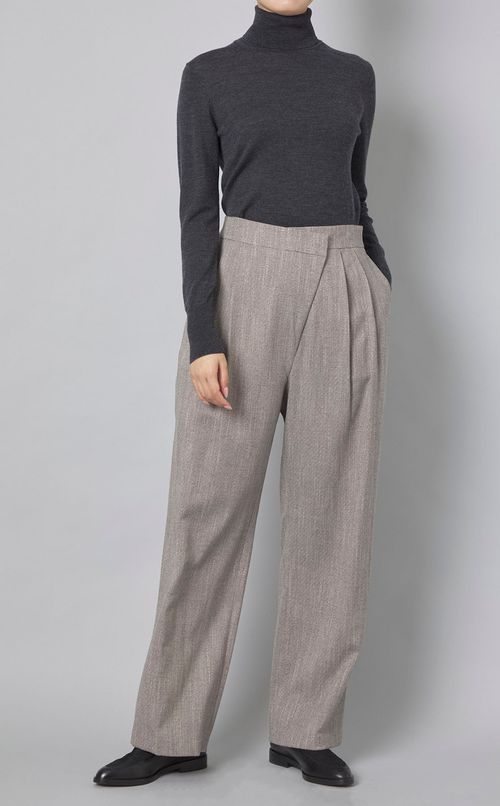 ウールツータックラップパンツ