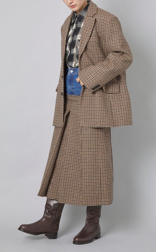 レイヤードボックスプリーツスカート