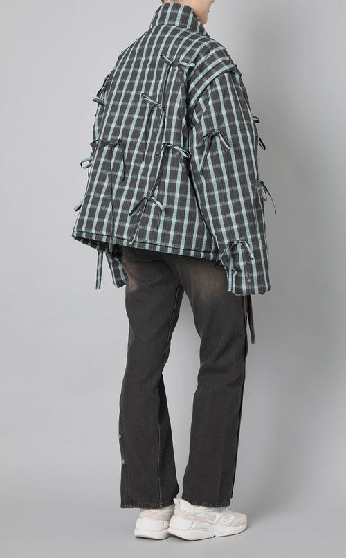 チェックリボンバファーブルゾン