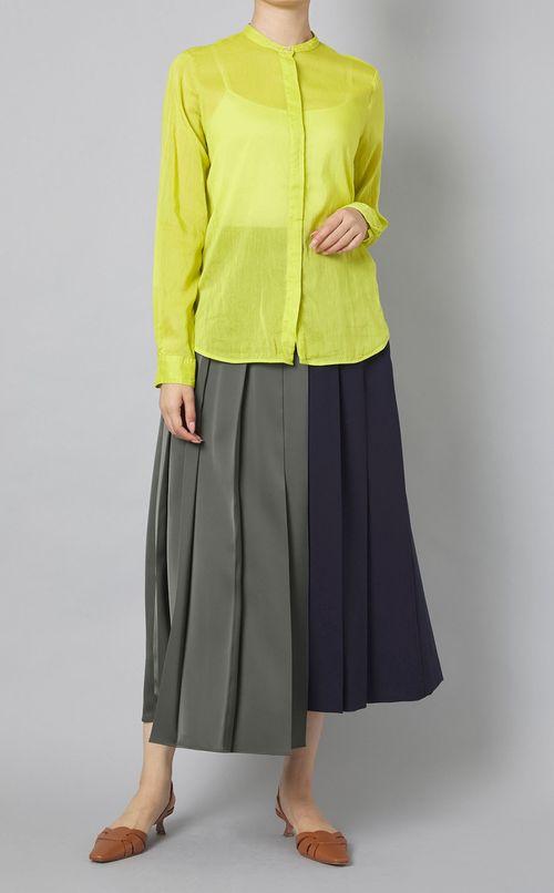 カラーブロックプリーツスカート