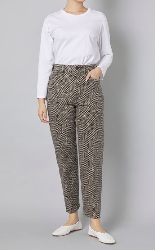 モールグレンチェックバイアスパンツ