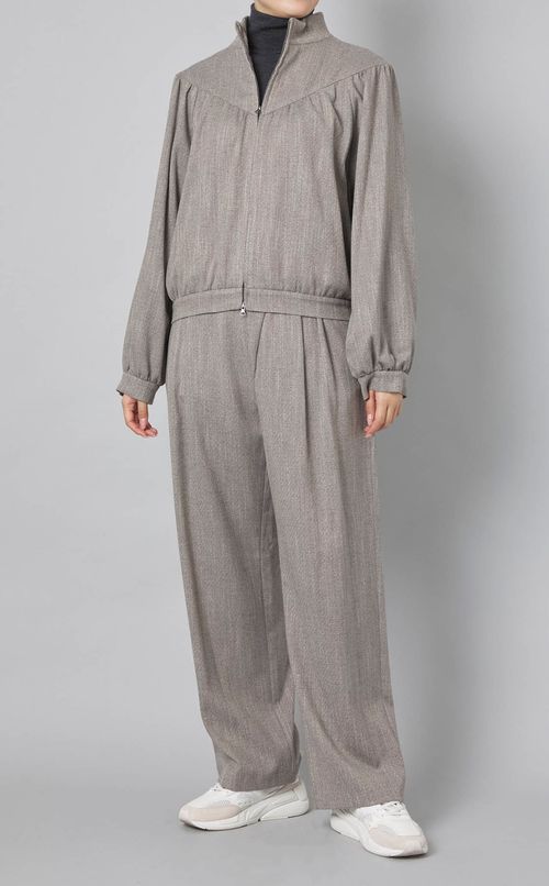 ウールツータックラップパンツ