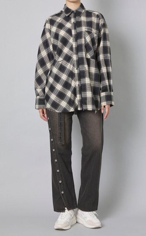 ダブルウエストツイストデニムパンツ