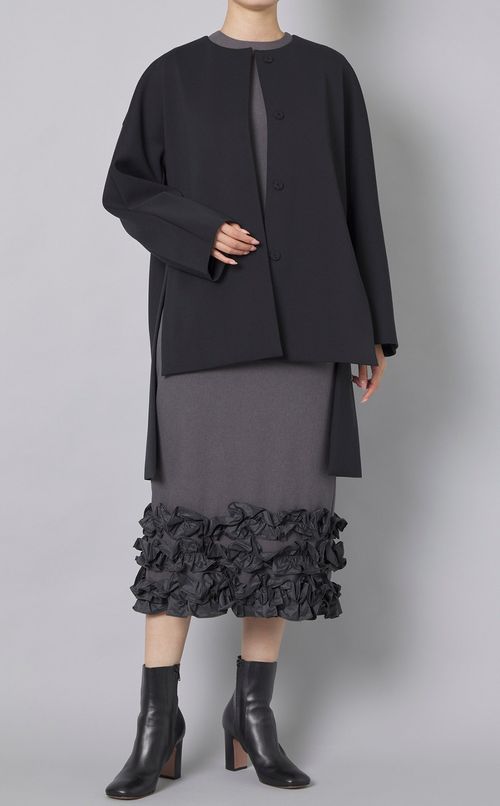 ジャージーノーカラーコート