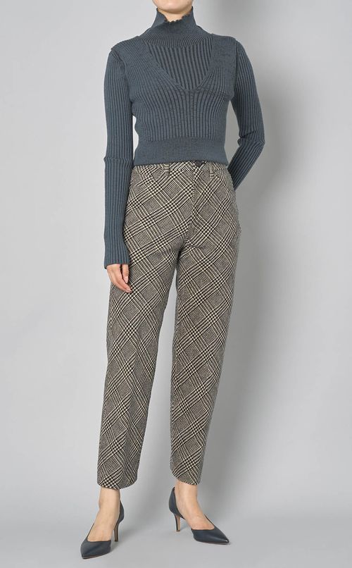 モールグレンチェックバイアスパンツ