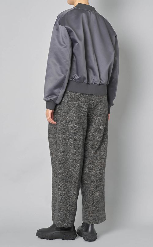 マットサテンショートジップブルゾン