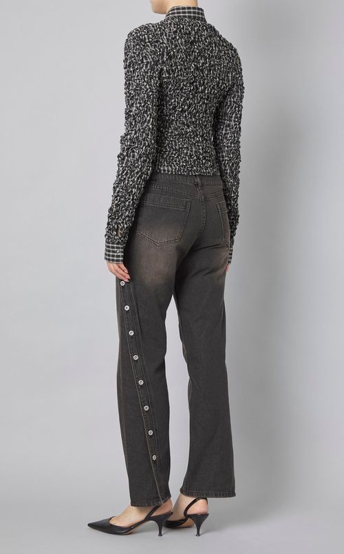 チェックシャーリングショートシャツ