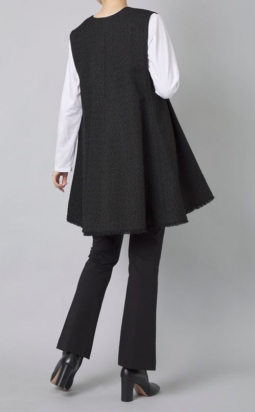 フリンジジャガードVネックジレ