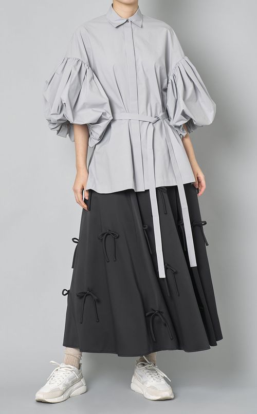 ブロードボリュームスリーブブラウス