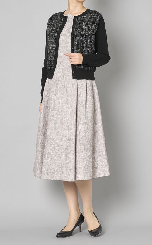 ツイードドッキングニットカーディガン