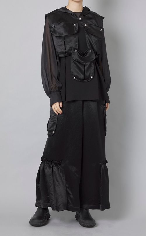 シアーコンビペプラムブラウス