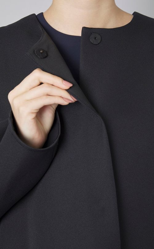 ノーカラーテントラインショートコート