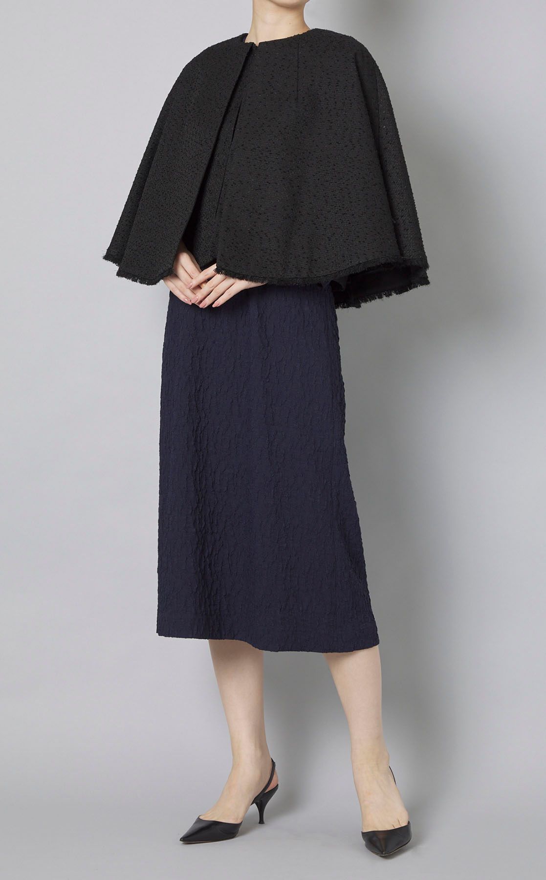 LE PHIL ケープドレス LE PHIL(ル フィル)｜ケープドレス/ブラック の通販｜ELLESHOP