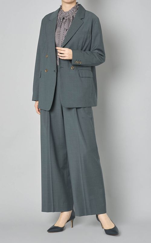 ウールトロツータックストレートパンツ