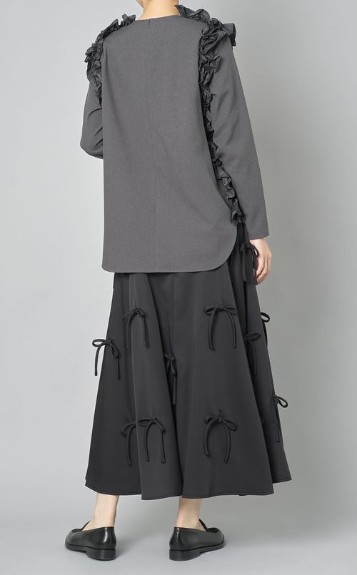 ショルダータフタフリルブラウス