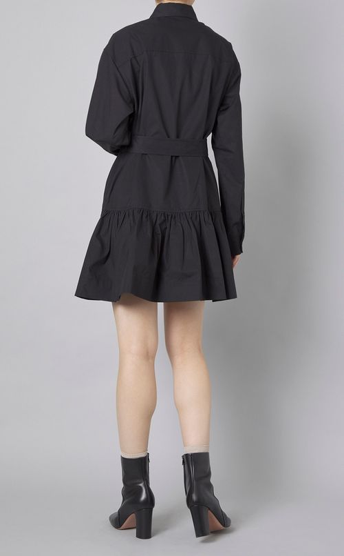 コットンベルテッドシャツワンピース