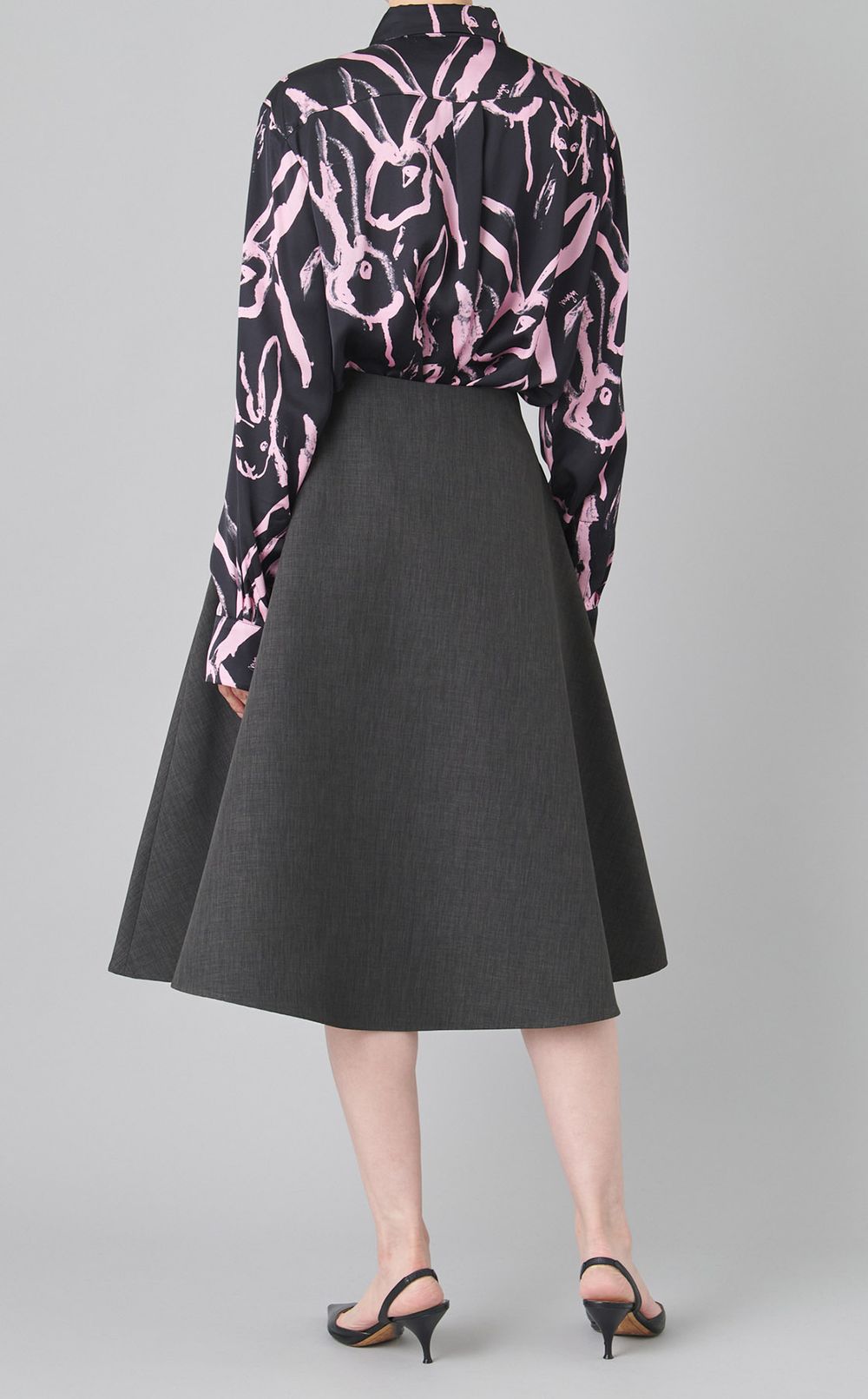 ギャザーソリッドミディスカート