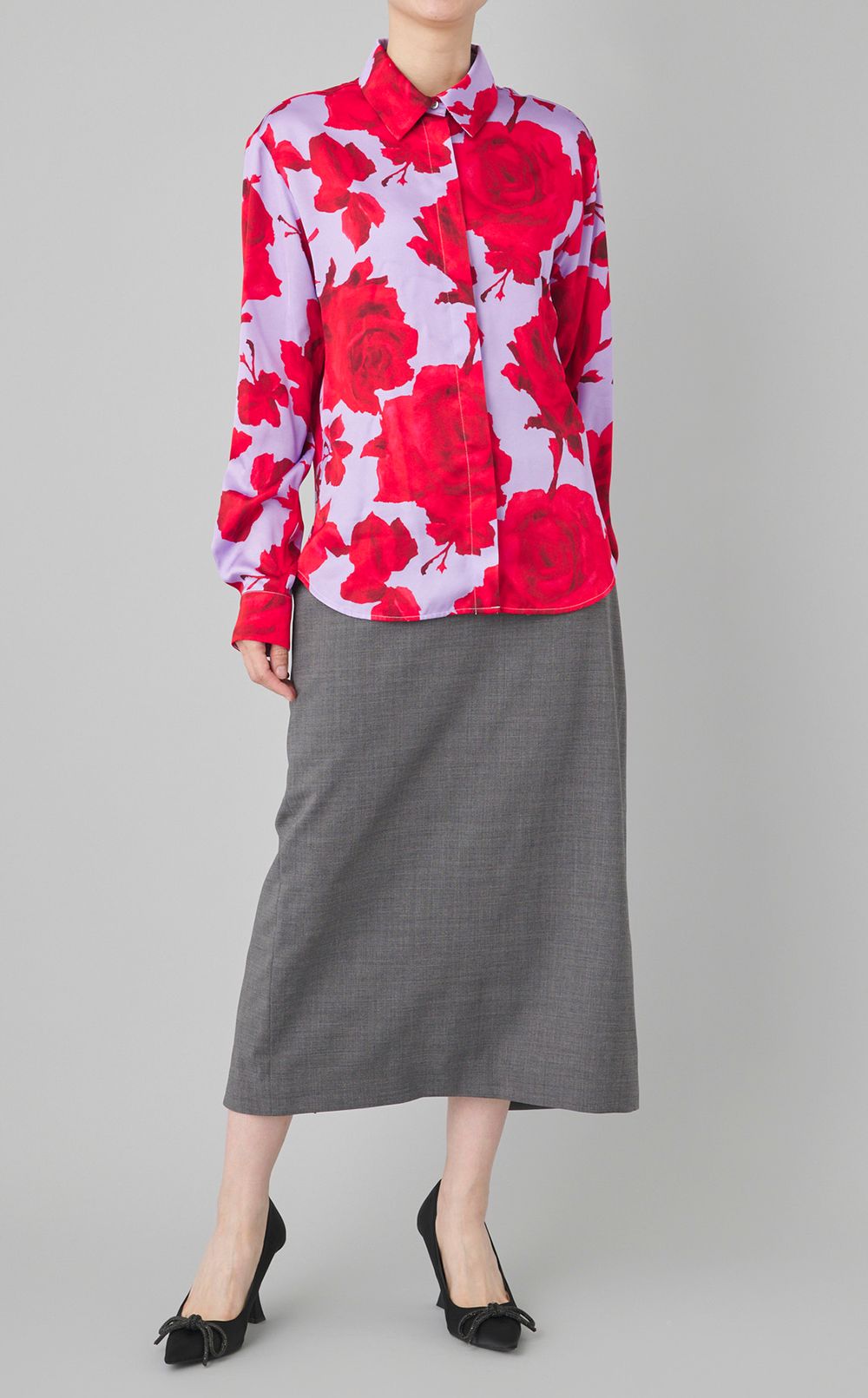 ビッグローズプリントシャツ
