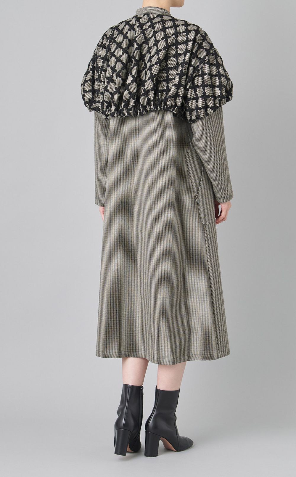 千鳥チェック刺繍ドレスコート