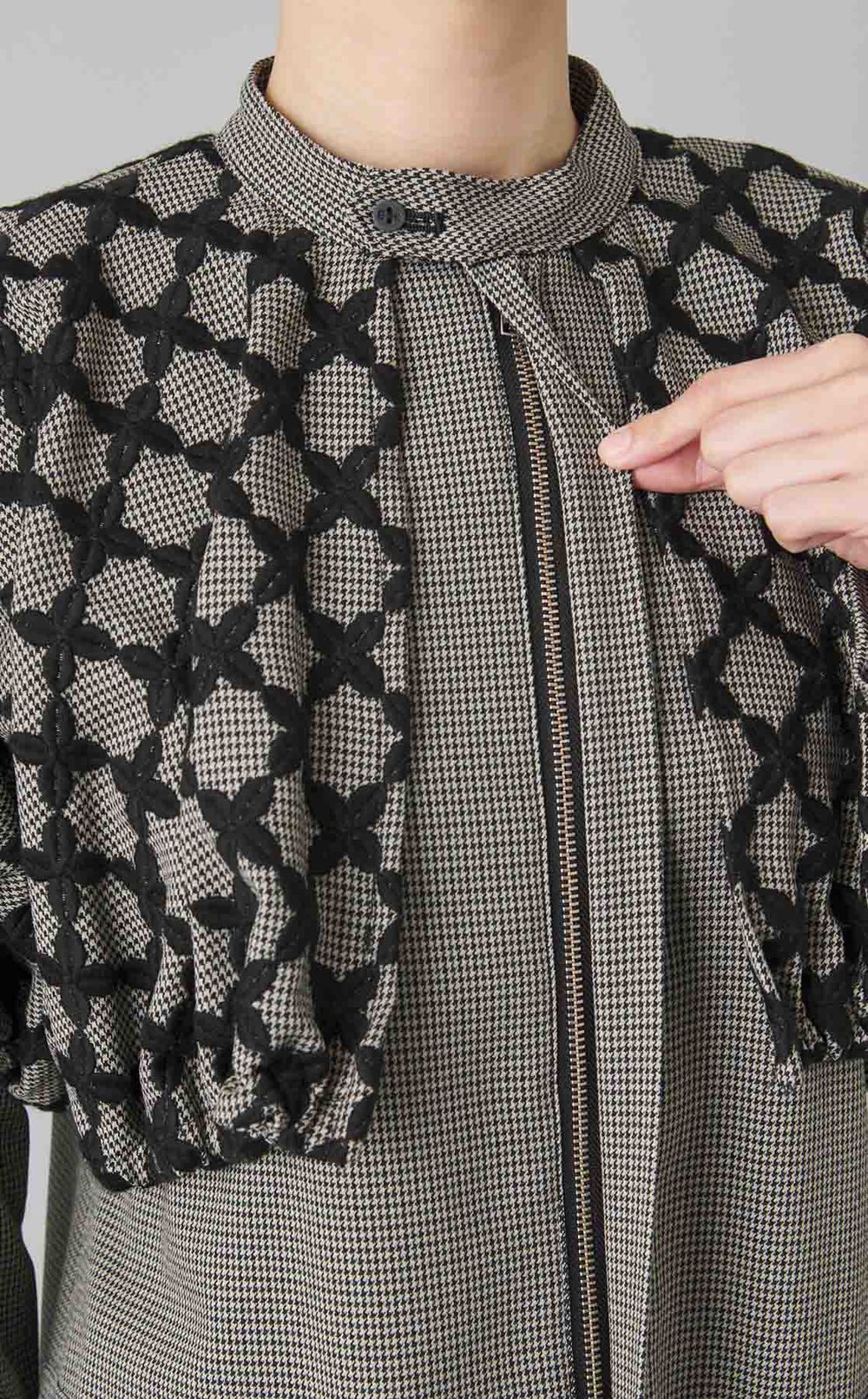 千鳥チェック刺繍ドレスコート