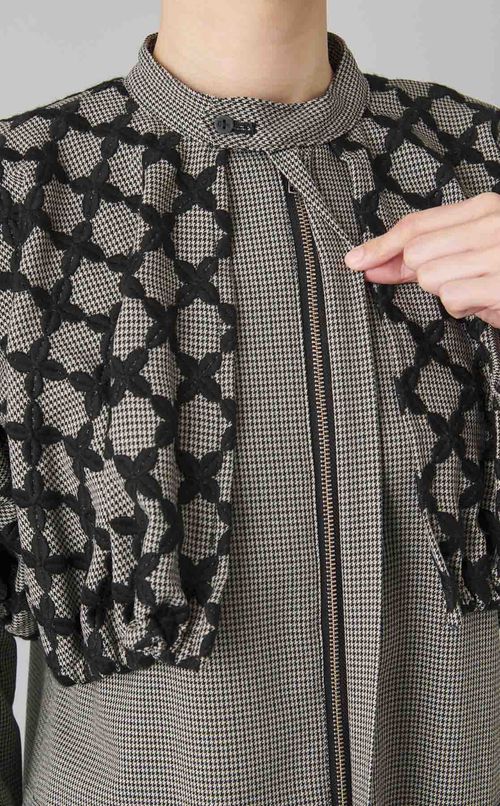 千鳥チェック刺繍ドレスコート