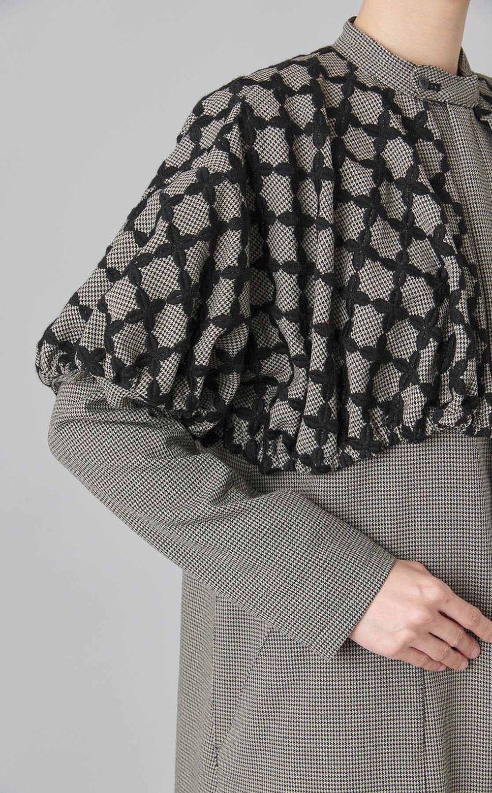 千鳥チェック刺繍ドレスコート