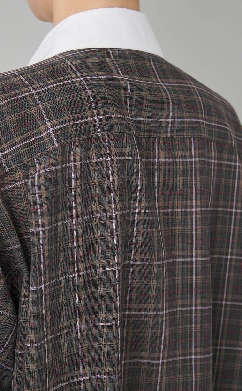 ダブルフロン卜シアーチェックワンピース