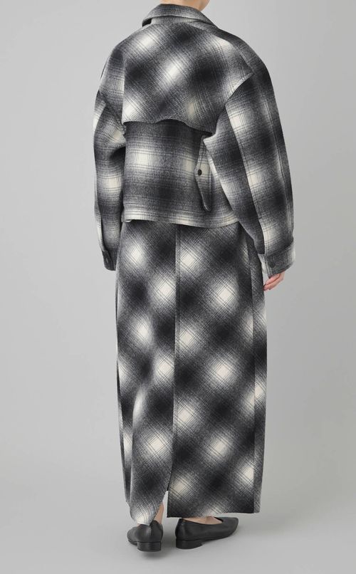 チェックオーバーサイズブルゾン