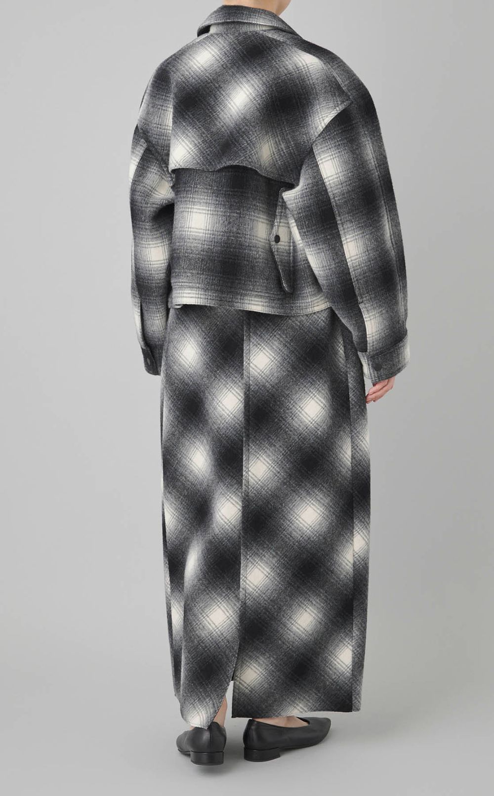 チェックバイヤスロングスカート