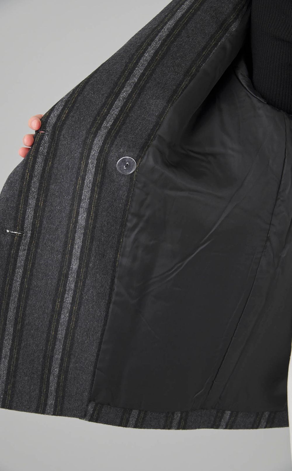 ウールストライプオーバーサイズコート