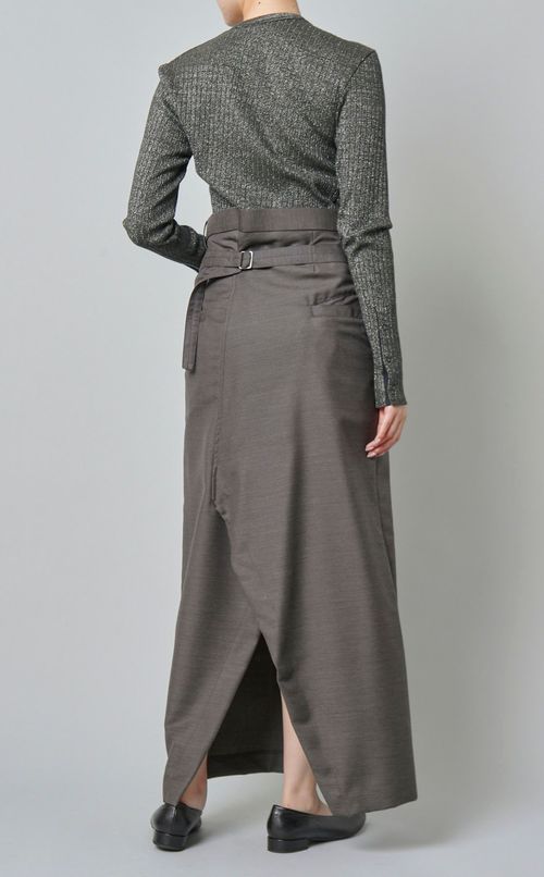 ウールハイウエストロングスカート