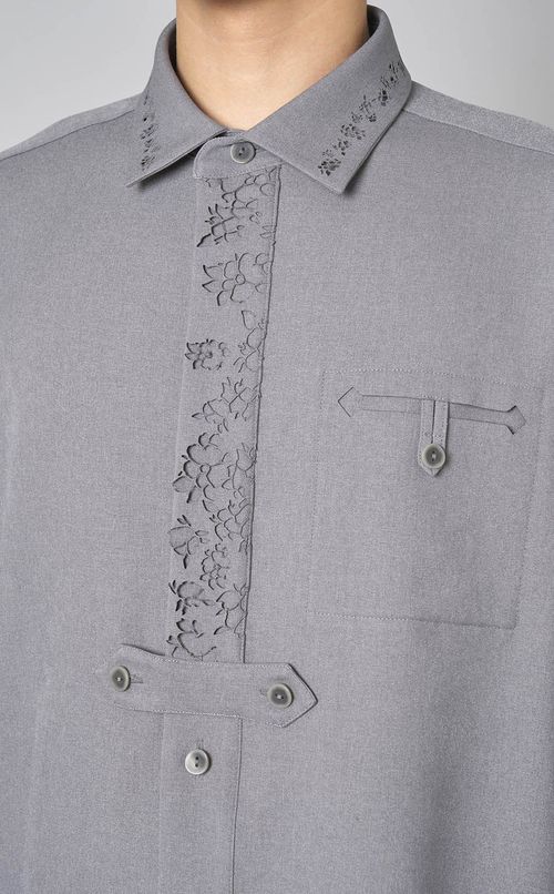 ウールライクカッティングシャツ