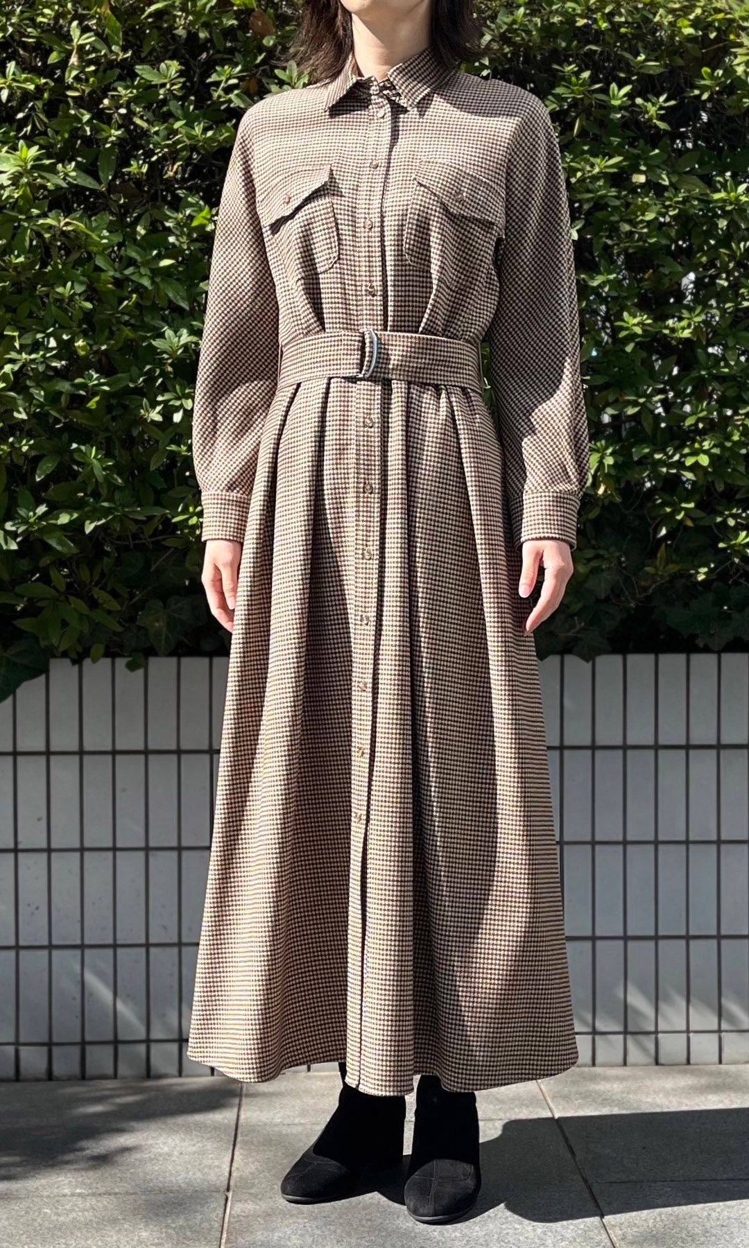 Weekend Max Mara｜ベルト付フランネルワンピース