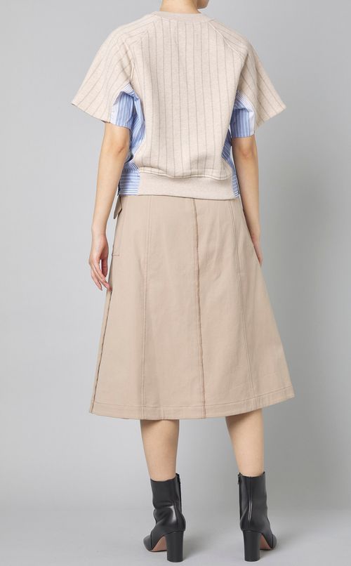 コットンフロントポケットフレアスカート