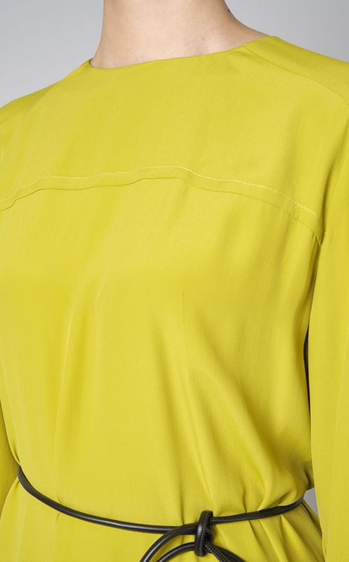 クルーネックフロント切替ワンピース