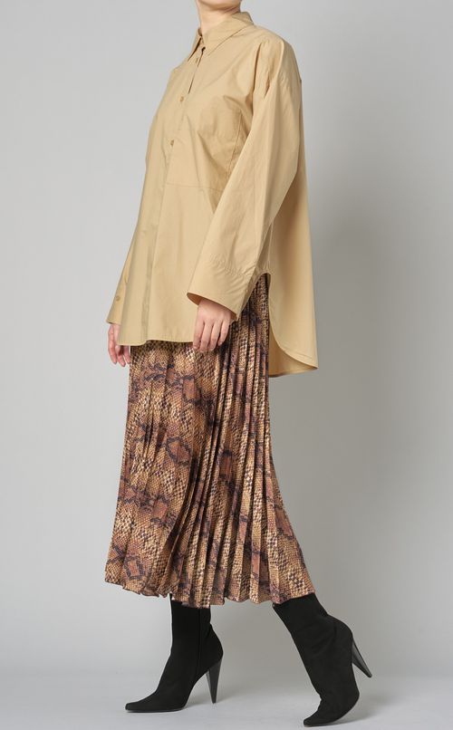 コットンポプリンオーバーサイズシャツ