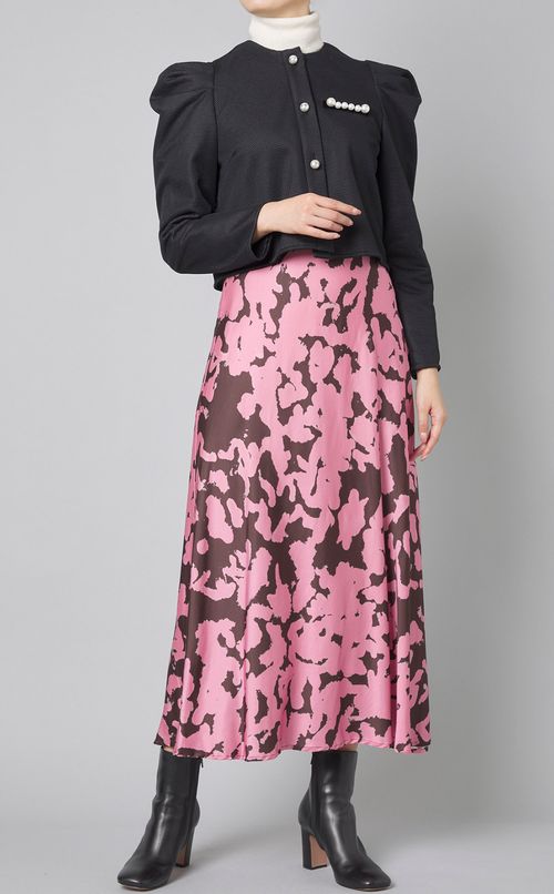 プリントミディ丈フレアスカート