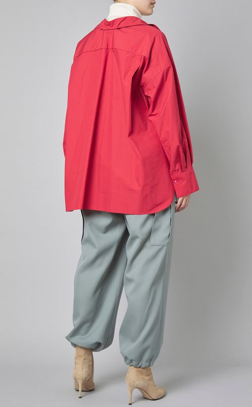 オープンカラーコットンシャツ