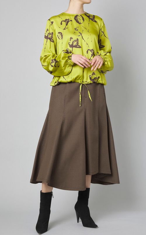 チェックランダムヘムフレアスカート