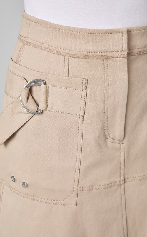 コットンフロントポケットフレアスカート