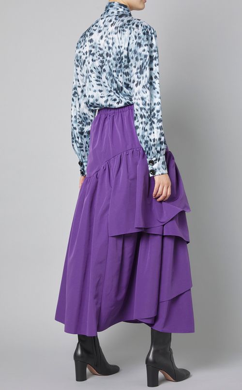 レオパードプリントボウタイブラウス