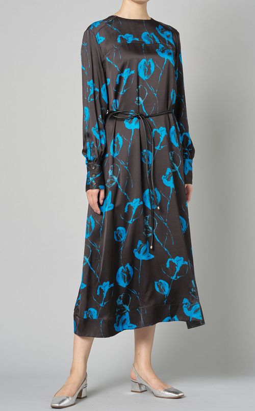 フラワープリントフロント切替ワンピース