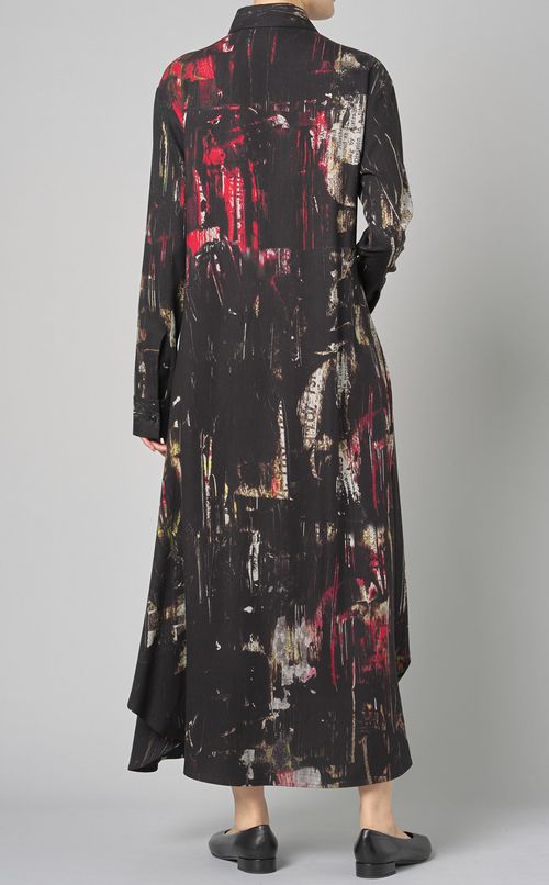 プリントロングシャツワンピース